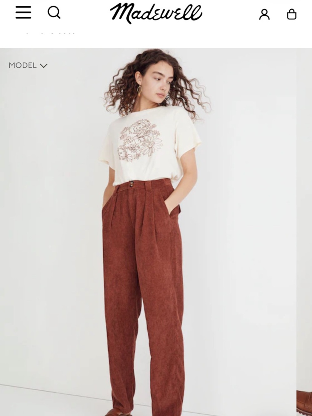 Madewell Redwood High-Rise Corduroy Pants